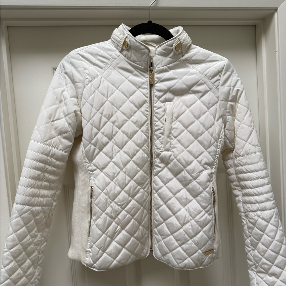 U.S. Polo Assn. Women's White Quilted Puffer Jacket
